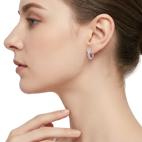 Orecchini A Cerchio Infinito In Argento Sterling 925 Con Zirconia Bianca Gioielli Eleganti E Minimalisti Da Donna