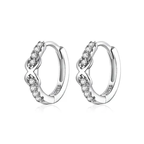 Orecchini A Cerchio Infinito In Argento Sterling 925 Con Zirconia Bianca Gioielli Eleganti E Minimalisti Da Donna