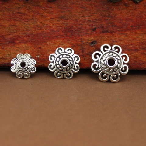 Legering Bloem Kralenkapjes Retro Tibetaanse Stijl Antiek Zilver Goud Verguld Spacers Voor DIY Sieraden Maken