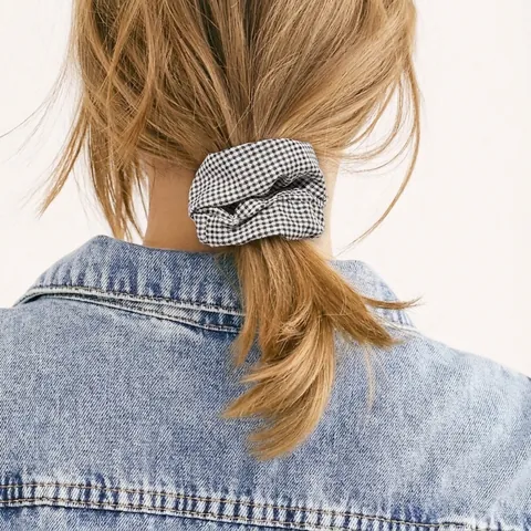 Scrunchies Hair Ties Fabric Elastic Plaid Floral Fruit Printed Hairbands Ponytail Holders For Women Girls Sweet Retro
