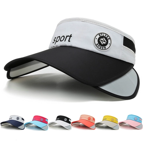 Cappello Visiera Con Ali Laterali Retrattili Regolabile Traspirante Sport Berretto Superiore Vuoto Per Corsa Tennis Pesca
