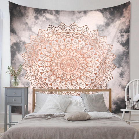 Bohemian Mandala Tapestry Polyester Fabric Wall Hanging For Bedroom Living Room Home Decor Boho Ethnic Style