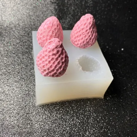 3D Strawberry Silicone Mold For DIY Baking Fondant Chocolate Candle Soap Making Realistic Fruit Shape Dessert Decoration