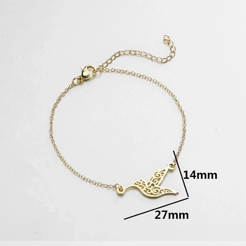 Pulsera De Colibrí De Acero Inoxidable Para Mujer Diseño De Pájaro Hueco Ajustable Joyería De Moda Elegante