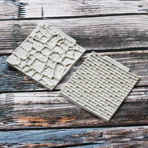 Silicone Texture Mat Cake Fondant Mold Brick Wood Bark Stone Wall Pattern DIY Border Decoration