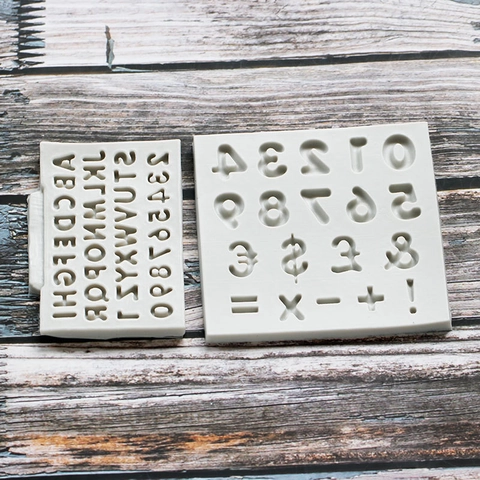 Capital Alphabet Number Silicone Mold For DIY Fondant Chocolate Cake Decorating Resin Craft Tool