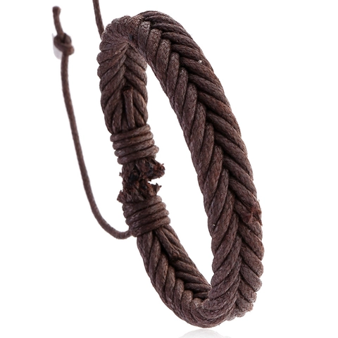 Hand Woven Wax Line Cord Bracelet Retro Adjustable Minimalist Braid Rope Unisex Couple Daily Fashion Jewelry Accessory