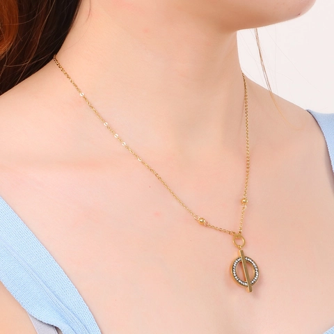 Collana E Orecchini In Acciaio Inossidabile Cerchio Cavo Numeri Romani Strass Moda Coreana Elegante Gioielli Donna