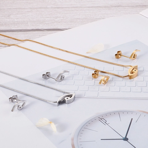 Gioielli In Acciaio Inossidabile Con Motivo A Occhi Collana E Orecchini Geometrico Astratto Catena A Serpente Moda Donne