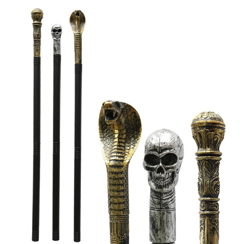 Halloween Costume Scepter Wand Detachable Sectional Plastic King Queen Egyptian Cobra Skull Retro Party Prop For Role Play