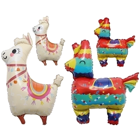 Mexican Fiesta Theme Llama Alpaca Pinata Foil Balloons Cactus Avocado Sombrero Shape Mylar Balloon Party Decoration