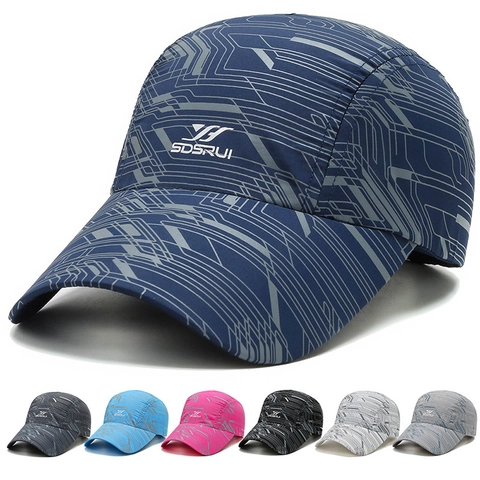 Baseball Cap Quick Dry Polyester Breathable Sun Protection Outdoor Sports Geometric Circuit Pattern Cyberpunk Unisex