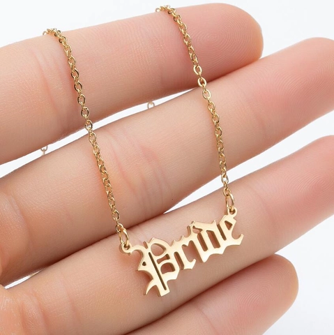 Gotische Letter Pride Bride Prince Hanger Ketting Roestvrij Staal O-Ketting Minimalistische Sieraden Voor Dames