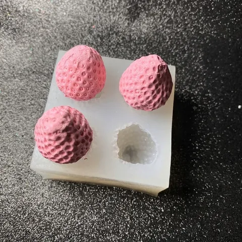 3D Strawberry Silicone Mold For DIY Baking Fondant Chocolate Candle Soap Making Realistic Fruit Shape Dessert Decoration