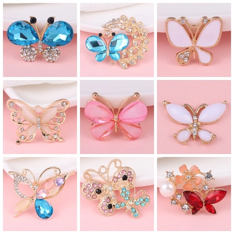 Papillon DIY Bijoux Accessoires Alliage Strass Émail Charmes Pour Coque De Téléphone Décoration De Chaussures Artisanal
