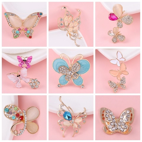 Ciondoli Farfalla Lega Strass Smalto Per Creazione Gioielli DIY Decoro Cover Telefono Abbigliamento Stile Elegante