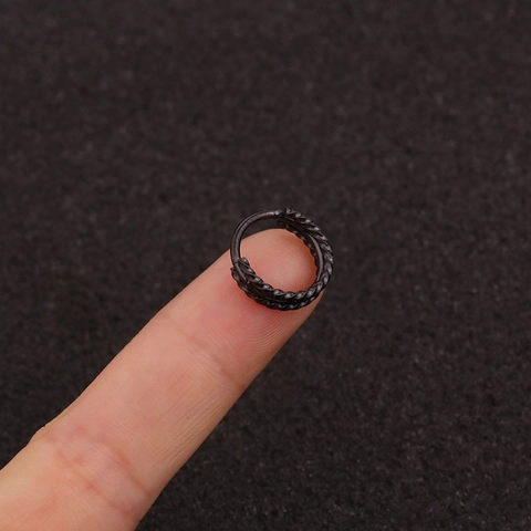 Pendiente Cartílago Aro Acero Inoxidable Diseño Cuerda Trenzada Joyería Piercing Helix Septum Nariz Unisex