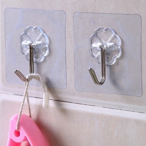 Ganchos De Pared Autoadhesivos Transparentes Impermeables Sin Rastro Resistentes Sin Clavos Para Cocina Baño Puerta