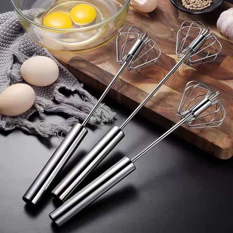 Semi-Automatic Egg Whisk Stainless Steel Hand Push Rotary Mixer For Baking Cream Stirring Manual Kitchen Tool