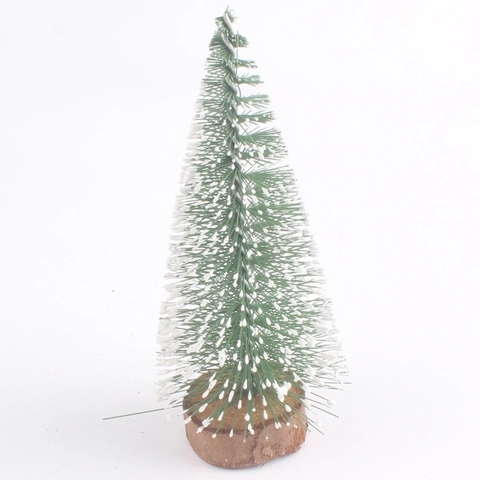 Mini Weihnachtsbaum Mit Künstlichem Schnee Und Holzsockel Künstlicher Zeder Baum Für Schreibtisch Feiertags Party Haus Deko