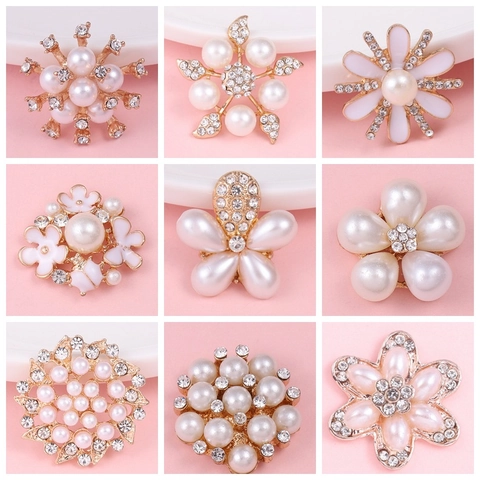 Alloy Strass Faux Künstliche Perle Blume Charms DIY Dekorative Accessoires Für Handyhülle Schuhe Schmuckherstellung Elegant