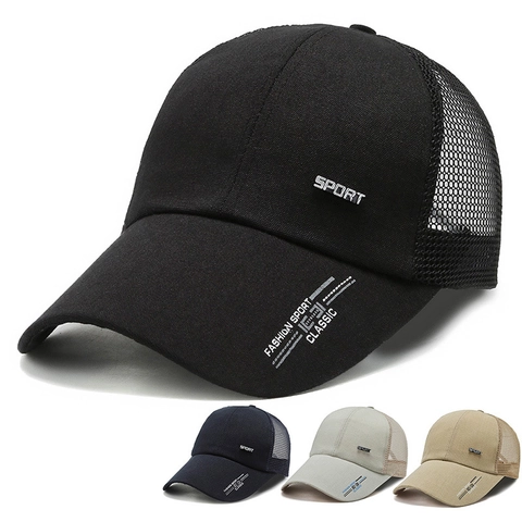 Herren Damen Mesh Polyester Baumwolle Baseball Kappe Verlängerte Krempe Outdoor Sport Sonnenschutz Verstellbarer Hut
