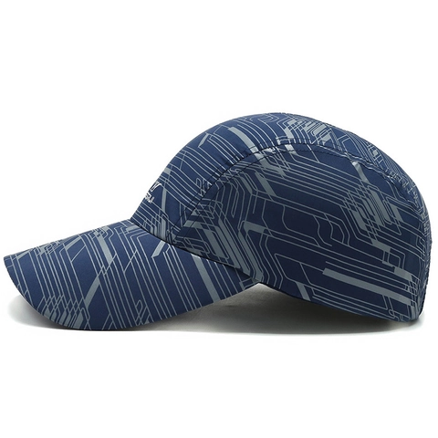 Baseball Cap Quick Dry Polyester Breathable Sun Protection Outdoor Sports Geometric Circuit Pattern Cyberpunk Unisex