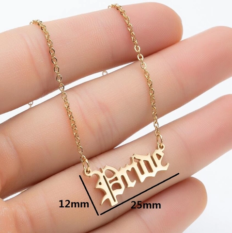 Gotische Letter Pride Bride Prince Hanger Ketting Roestvrij Staal O-Ketting Minimalistische Sieraden Voor Dames