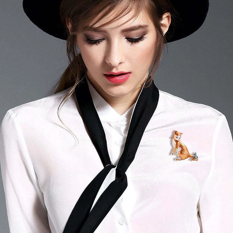 Simpatica Spilla in Lega con Gatto e Topo per Donna Spilla da Bavero con Animali alla Moda per Cappotto Camicia Gioielli in Metallo Galvanizzato