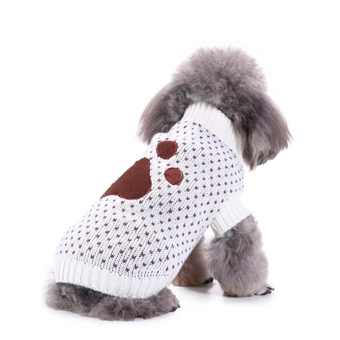Pull De Noël Pour Chien Vêtements En Tricot Pour Animaux Motif Flocon De Neige Renne Hiver Chaud Col Roulé Chiens Chats