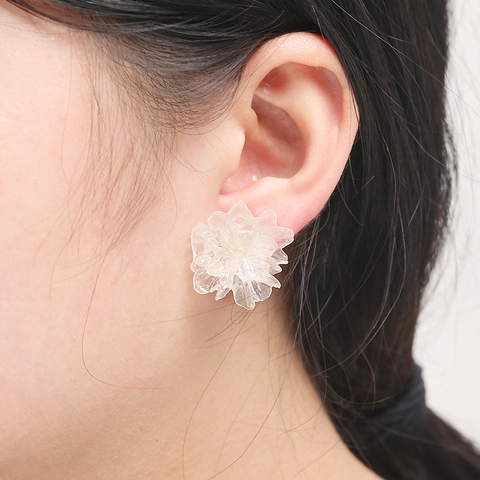 Mattierte Acryl Kamelienblüten Ohrringe Mit 925 Sterling Silber Stecker Elegante Lichtdurchlässige Schmuck Für Frauen