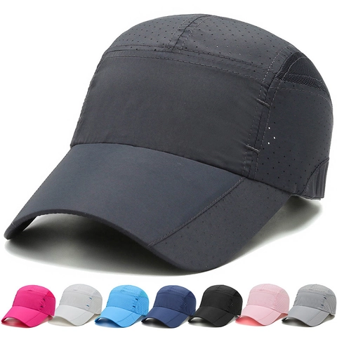 Lightweight Quick Dry Baseball Cap Breathable Mesh Sunscreen Outdoor Sports Adjustable Golf Running Sun Hat