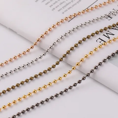 Gepolijste Metalen Ball Chain IJzeren Kralenkettingen Voor DIY Sieraden Maken Ketting Sleutelhanger Knutselaccessoires