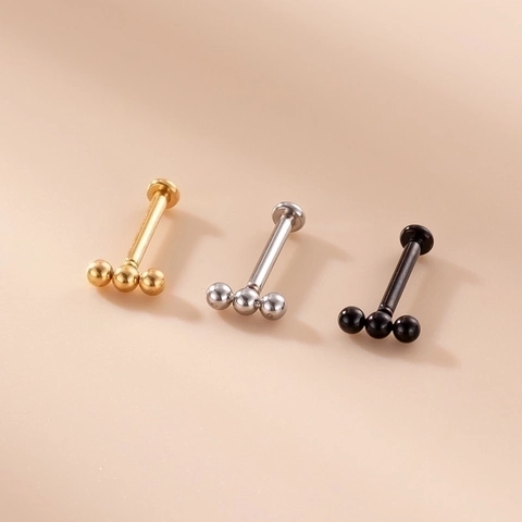 Bijoux De Piercing Pour Lèvre En Acier Inoxydable Avec Perle En Cuivre Et Zircon Pour Femmes Et Hommes Nouveauté