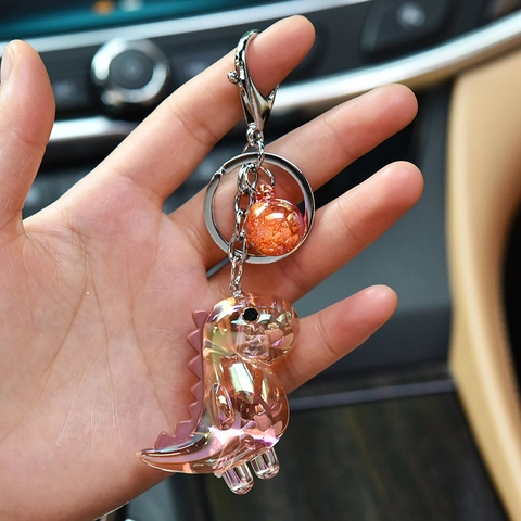 Irisierender Acryl Dinosaurier Schlüsselanhänger Holografisch Cartoon Tier Tasche Anhänger Auto Schlüsselring Geschenk