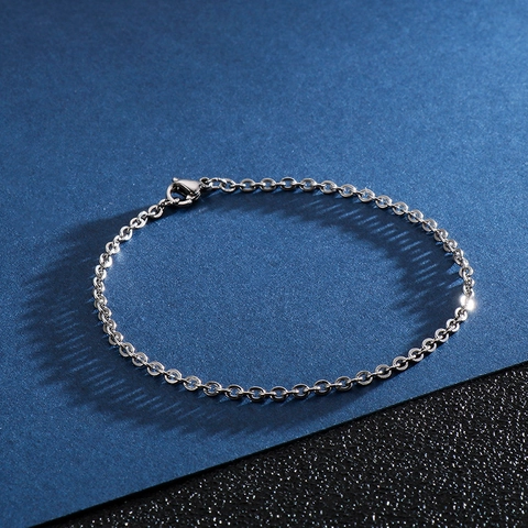 Bracciale A Catena In Acciaio Inossidabile Minimalista Con Chiusura A Moschettone Per Uomo E Donna Gioielli Lucidi
