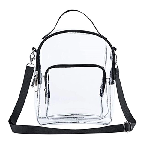 Mini Mochila De PVC Transparente Bolso Bandolera Aprobado Por El Estadio Impermeable Multiusos Viaje Escuela Concierto