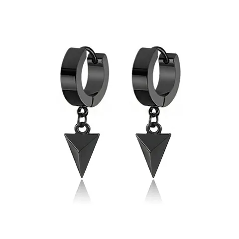 Dreieck Anhänger Creolen Edelstahl Retro Punk Hip Hop Street Style Schmuck Herren Damen