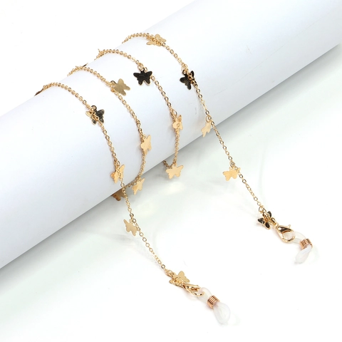 Butterfly Eyeglasses Chain Metal Alloy Non-Slip Glasses Strap Holder Elegant Fashionable Jewelry Accessories For Women