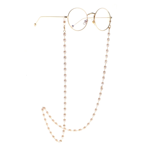 Elegant Glasses Chain Imitation Artificial Pearl Gold Alloy Strap Anti-Slip Eyewear Lanyard Sunglasses Holder For Women