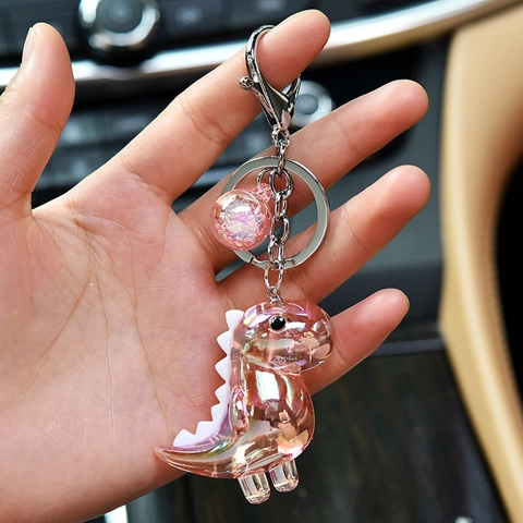 Irisierender Acryl Dinosaurier Schlüsselanhänger Holografisch Cartoon Tier Tasche Anhänger Auto Schlüsselring Geschenk