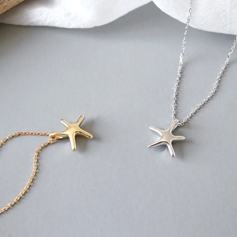 Minimalistische Seestern Anhänger Halskette 925 Sterlingsilber Einfache Schicke Schlüsselbeinkette Für Damen Schmuck Geschenk