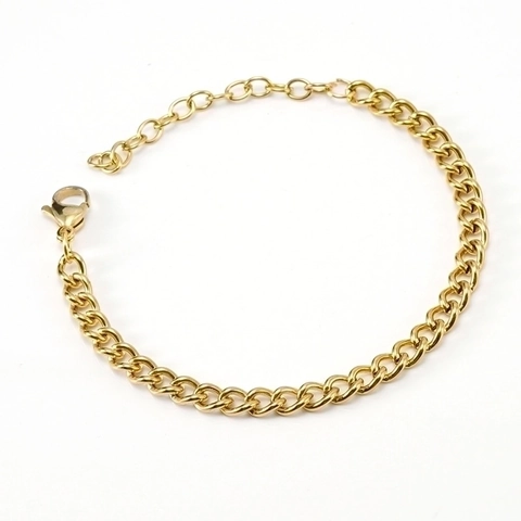 Collier Et Bracelet Maille Cubaine Plaquage Or 18K Acier Inoxydable Bijoux Hip Hop Unisexe Chaîne Élégante