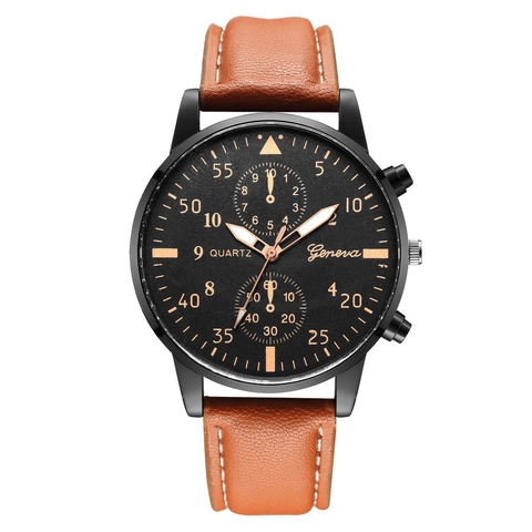 Heren Zakelijk Quartz Horloge Ultradun Minimalistisch Ronde Wijzerplaat Gelegeerde Kast PU Leren Band Casual Mode Uhr
