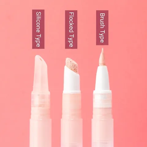 Empty Refillable Cosmetic Twist Pen Foundation Lip Gloss Serum With Brush Silicone Tip Plastic Transparent Travel Portable