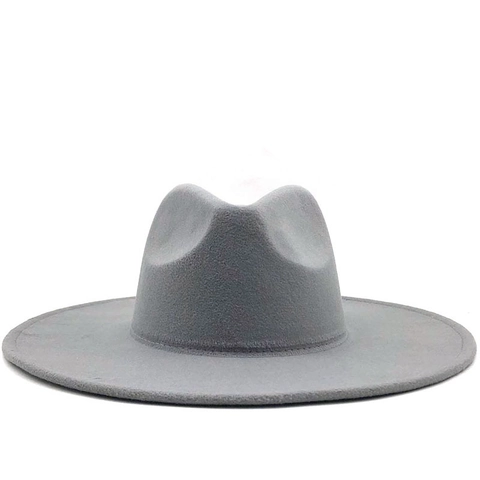 Sombrero Fedora Retro De Fieltro De Lana Gorra De Jazz Ala Ancha Color Sólido Vintage Para Mujeres Hombres Viajes