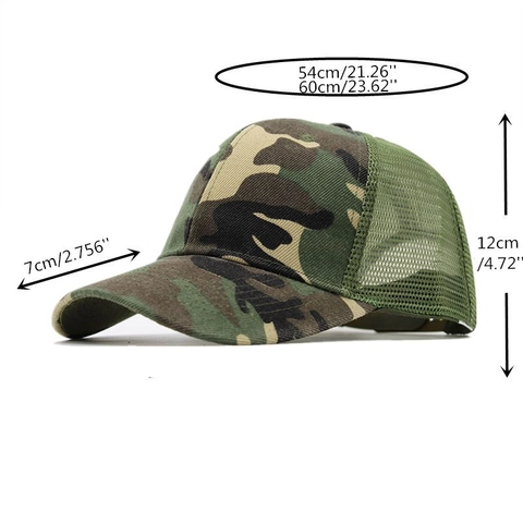Casquette De Baseball En Filet Camouflage Respirante Chapeau De Camionneur Protection Solaire Tactique Réglable