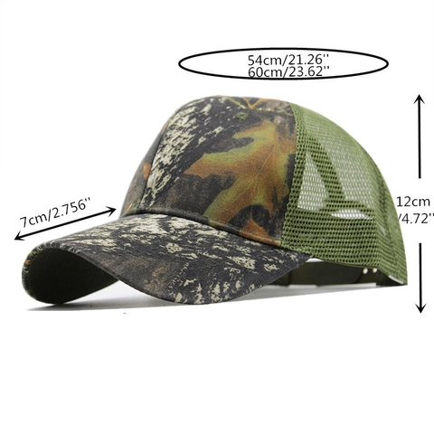 Camouflage Nylon Mesh Baseball Cap Breathable Trucker Hat Outdoor Sunshade Adjustable Sport Dad Hat For Men Women