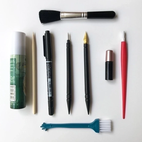 Herramienta Para Pintar Raspando Dibujo Raspador Pluma Pincel Profesional DIY Hobby Suministros Artesanía