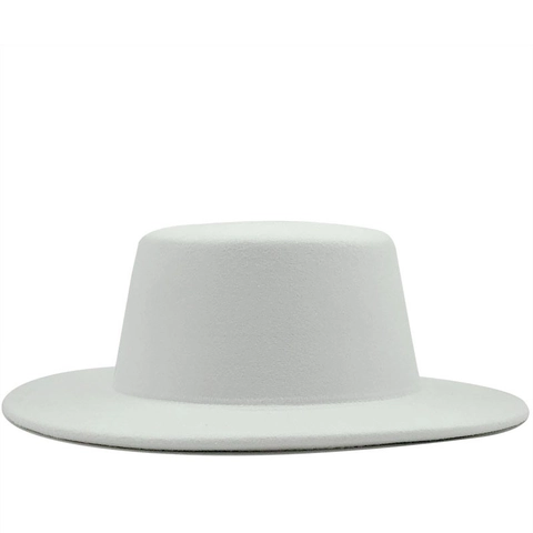 Cappello Fedora Elegante A Tesa Larga In Feltro Di Lana Stile Retrò Colore Solido Per Uomo E Donna